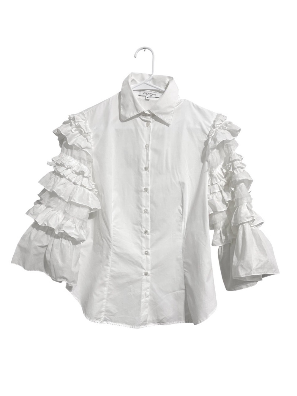 Anne Fontaine Tiered ruffle button up